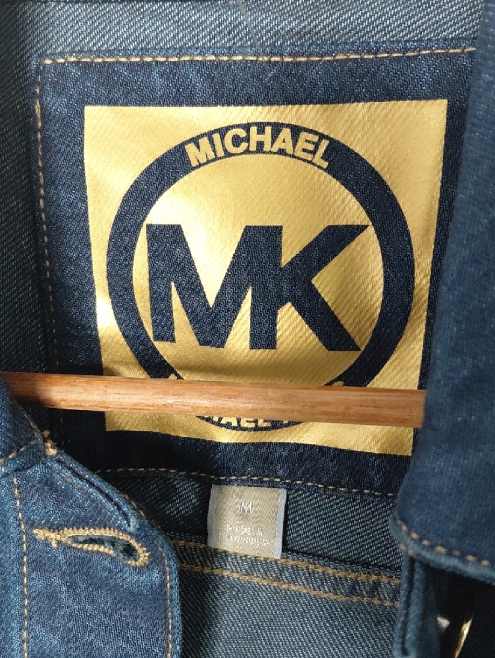 Michael Kors Indigo Denim Jacket with Gold Buttons - Picture 5 of 7